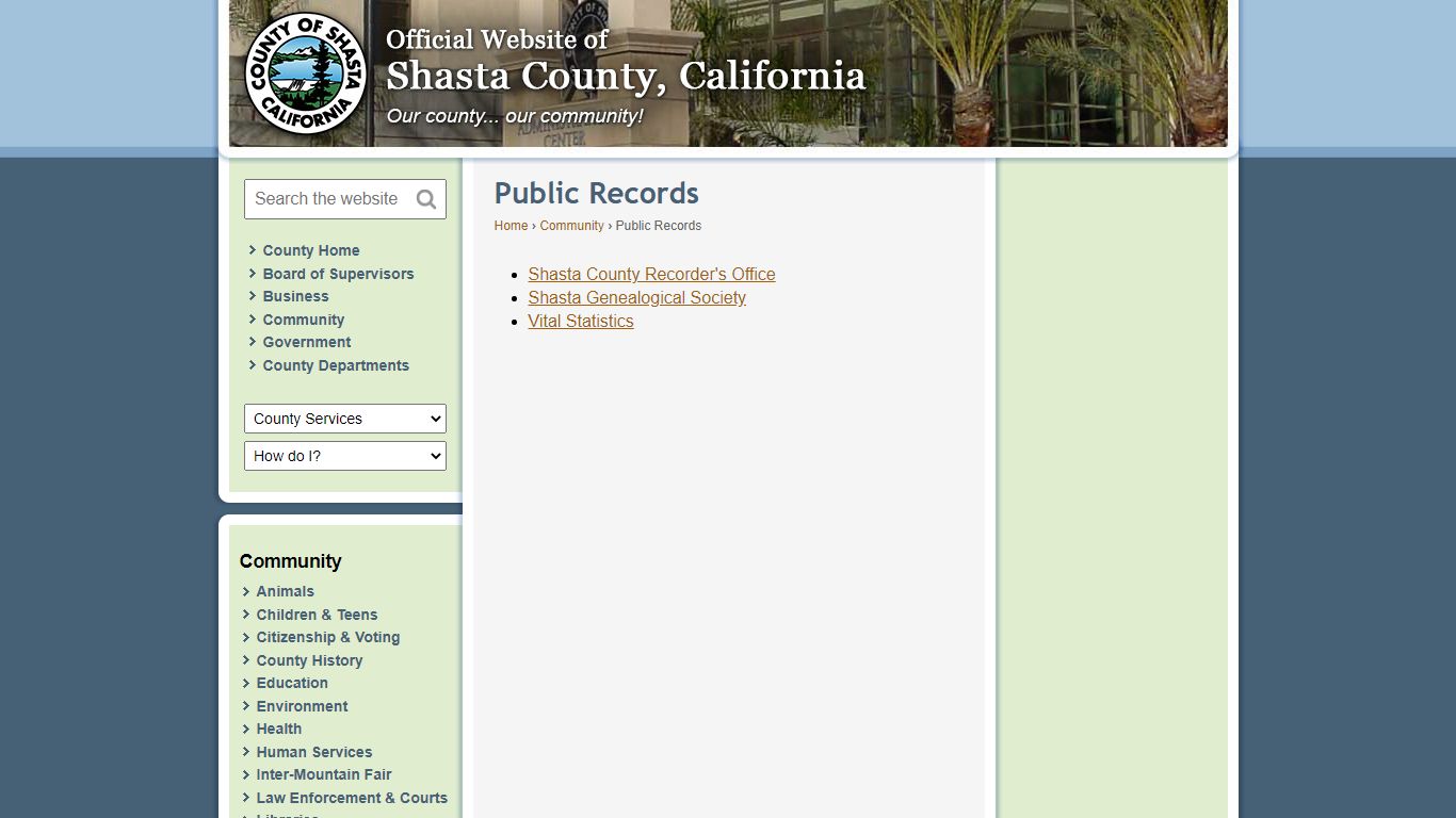 Shasta County Community - Public Records